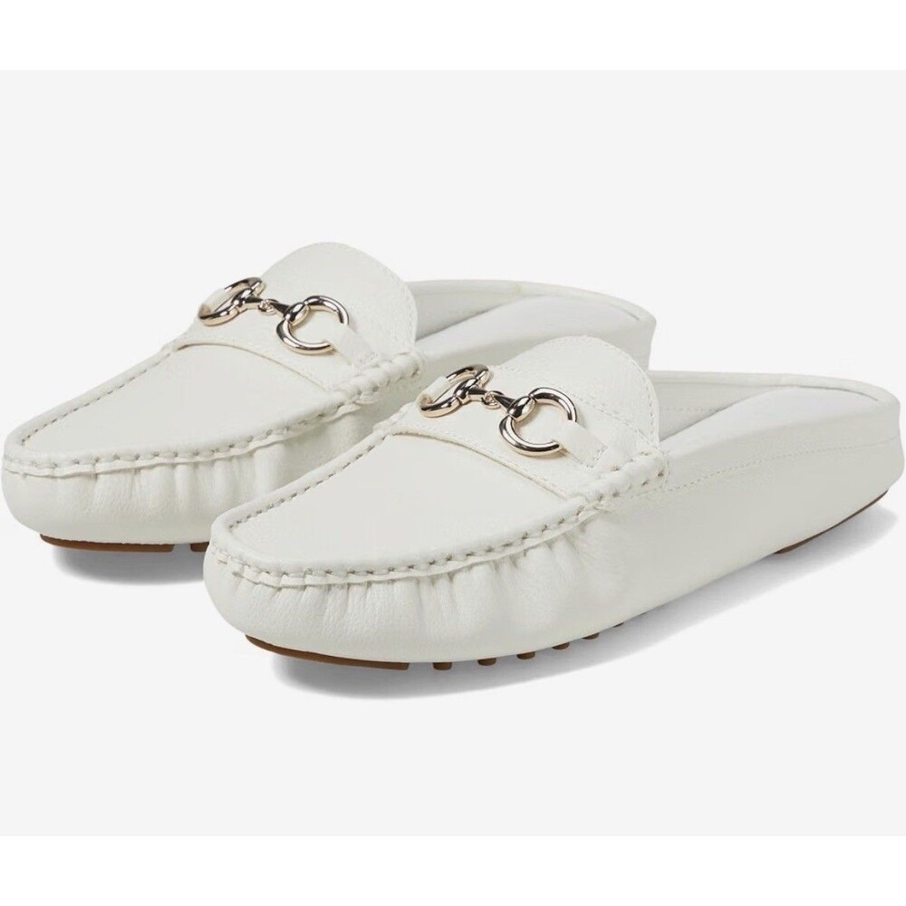 Anne Klein Akcentric Women’s White Horsebit Mule Loafers Memory Foam Size 7 NIB